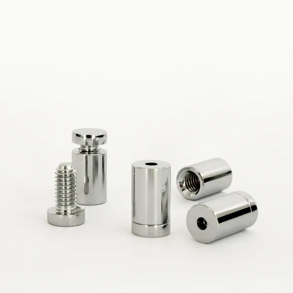 Distanziali in alluminio per targhe - Ø13×19 mm (cromati lucidi)