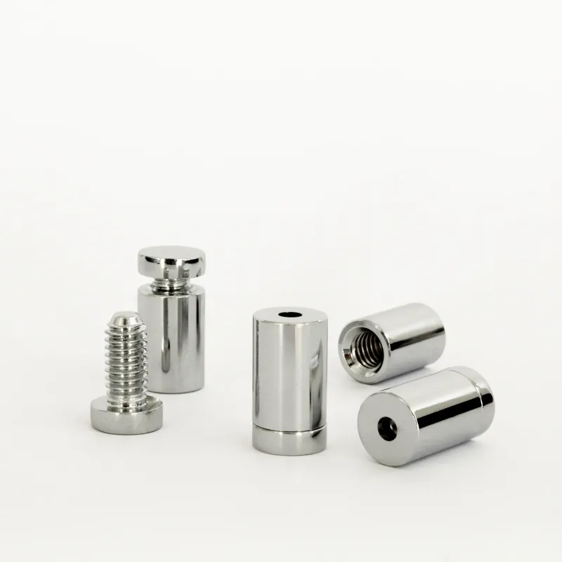 Distanziali in alluminio per targhe - Ø13×19 mm (cromati lucidi)