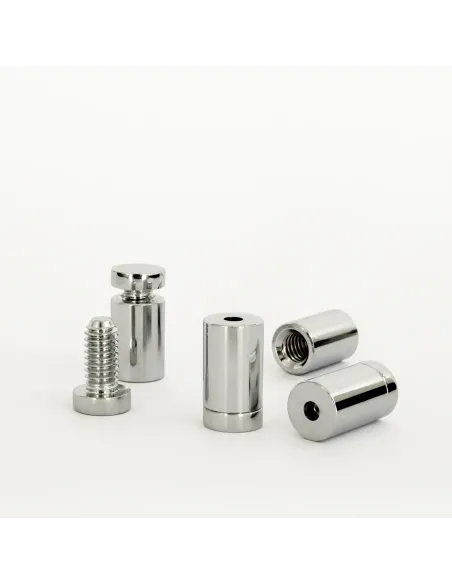 Distanziali in alluminio per targhe - Ø13×19 mm (cromati lucidi)