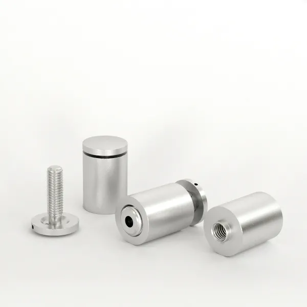 Distanziali in alluminio per targhe - Ø19×30 mm (silver satinati)