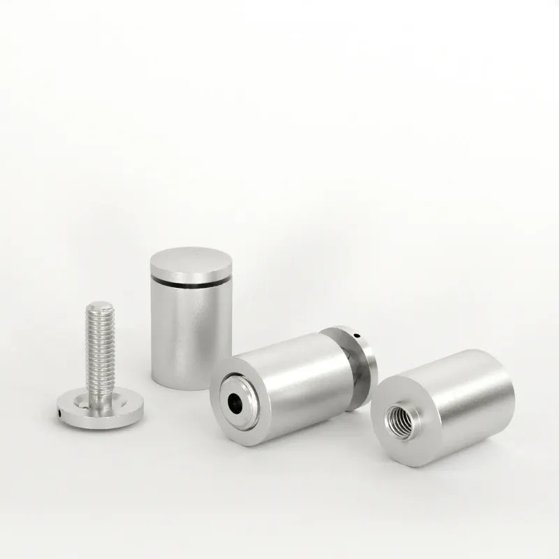 Distanziali in alluminio per targhe - Ø19×30 mm (silver satinati)