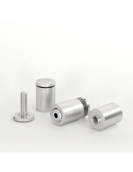 Distanziali in alluminio per targhe - Ø19×30 mm (silver satinati)