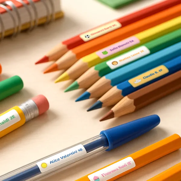 40 etichette per matite (45x10 mm)