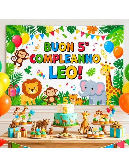Poster retro tavolo torta bambini – decorazione per festa